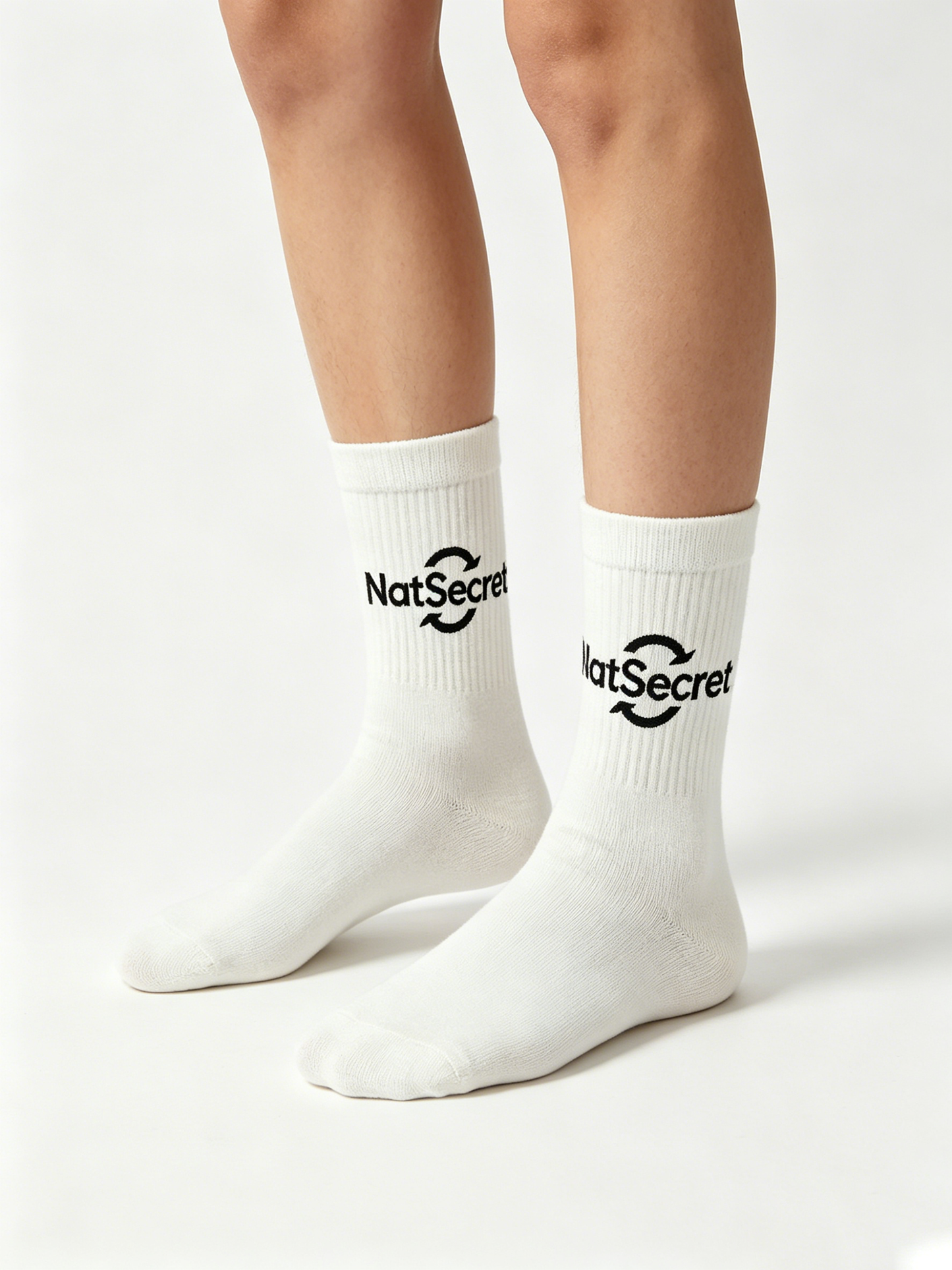 NatSecret Cotton Crew Socks for Men & Women, Classic White Mid-Calf Athletic Socks, Breathable Casual Sports Socks 6 Pairs Pack