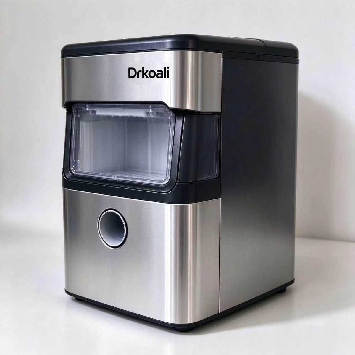 Drkoali Countertop Ice Maker Machine, Fast Ice Making Portable Stainless Steel Ice Machine, Compact Ice Maker for Home Kitchen Office Bar Party Camping