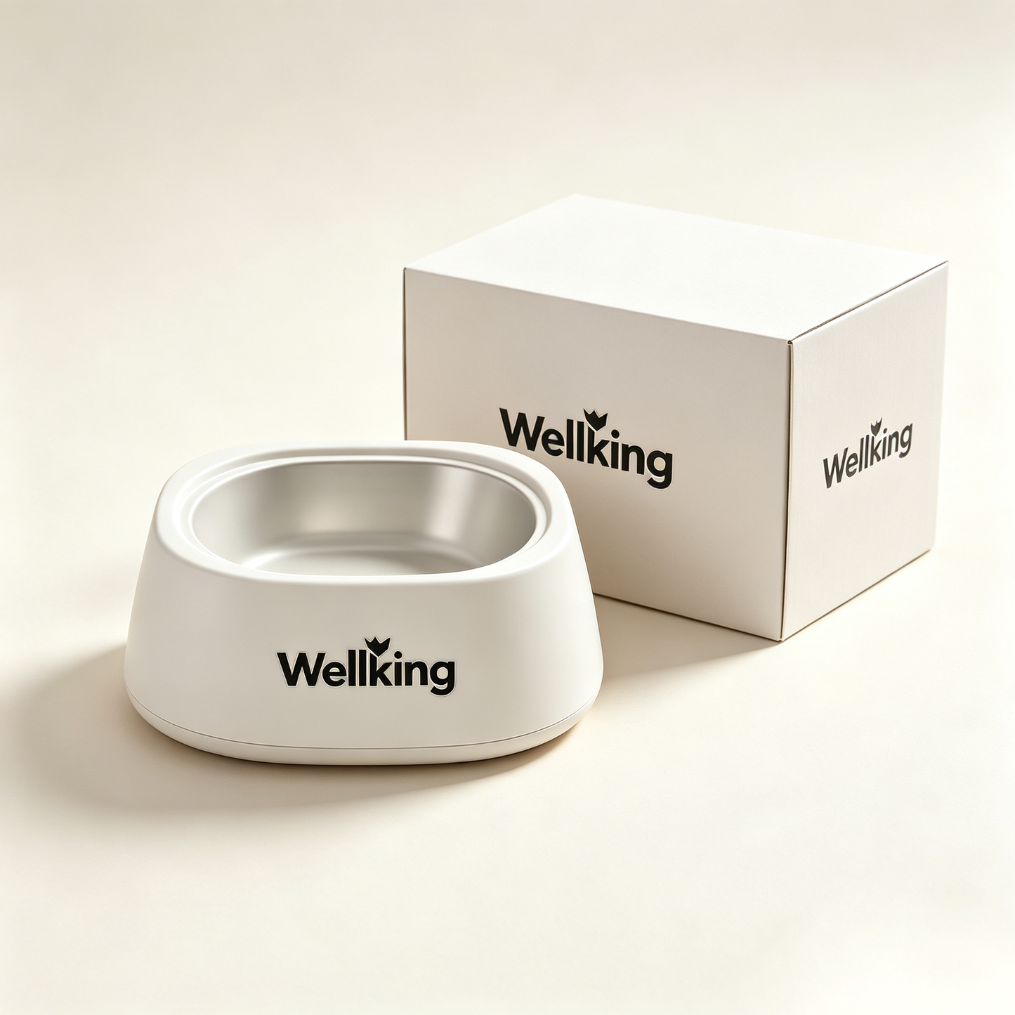 Wellking Elevated Stainless Steel Pet Bowl, Non-Slip Removable Dog Cat Feeding Dish, Anti-Vomit Raised Pet Food Water Bowl, Easy Clean Stable Pet Feeder for Small Medium Pets