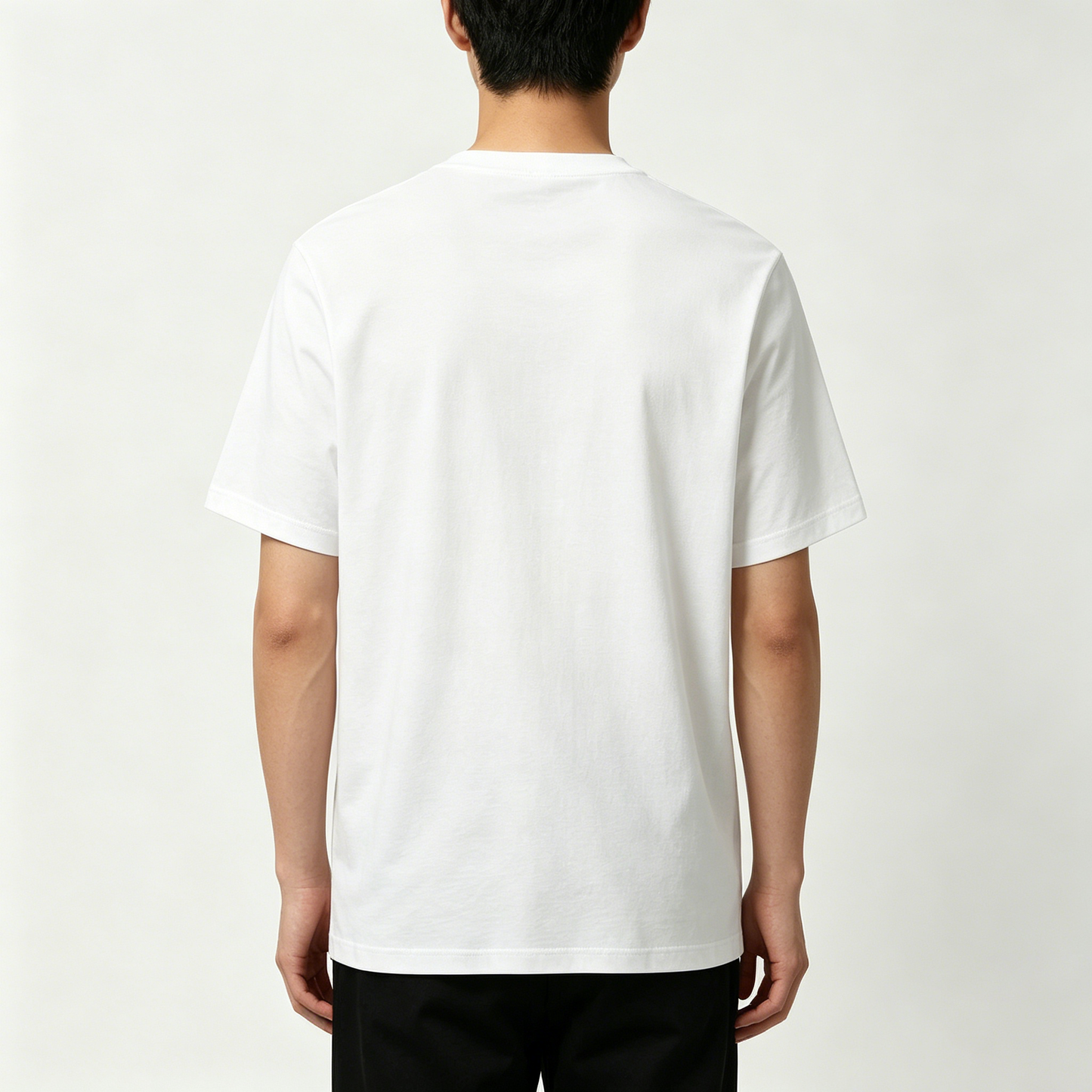 Writecolor Men's Classic Crew Neck Cotton Graphic T-Shirt, Minimal Elegant Letter Short Sleeve Tee, Soft Breathable White Basic Casual Top