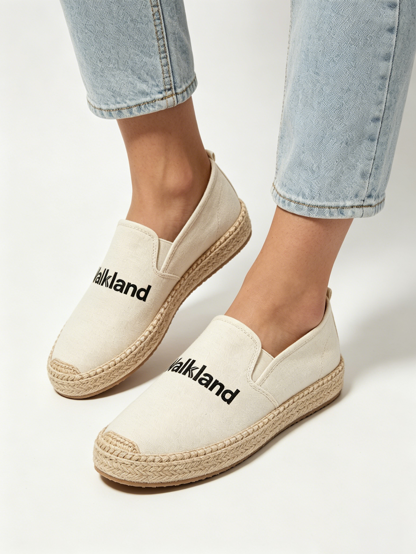 Walkland Women’s Canvas Espadrille Slip-On Shoes, Casual Comfort Flats, Breathable Hemp Rope Sole, Lightweight Loafers for Everyday & Summer Wear