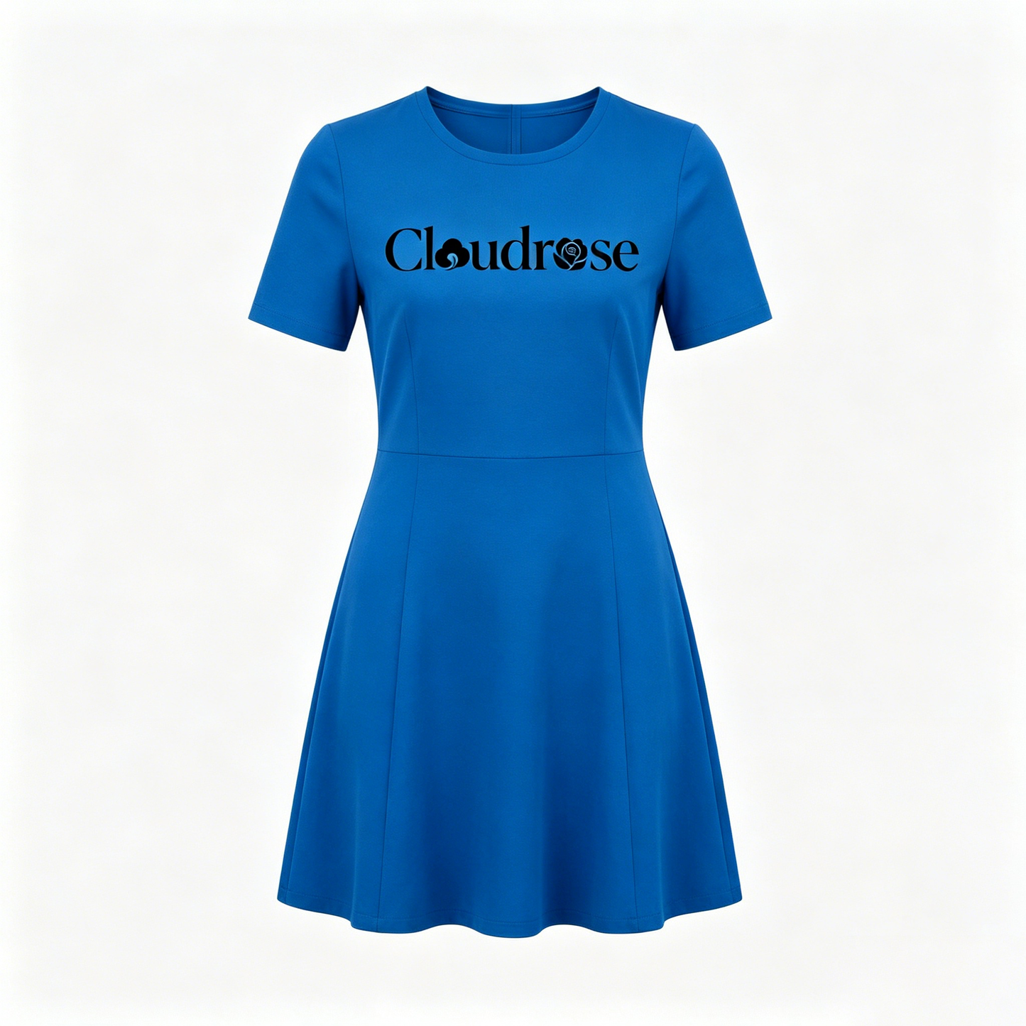 【Cloudrose Bright Blue Fit-and-Flare Dress】—— Versatile & Polished Everyday Essential