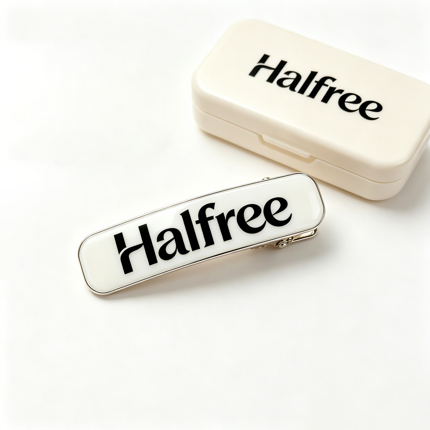 Halfree Classic White Smooth Surface Hair Barrette Clips, Stylish Letter Design Hair Accessories for All Hair Types