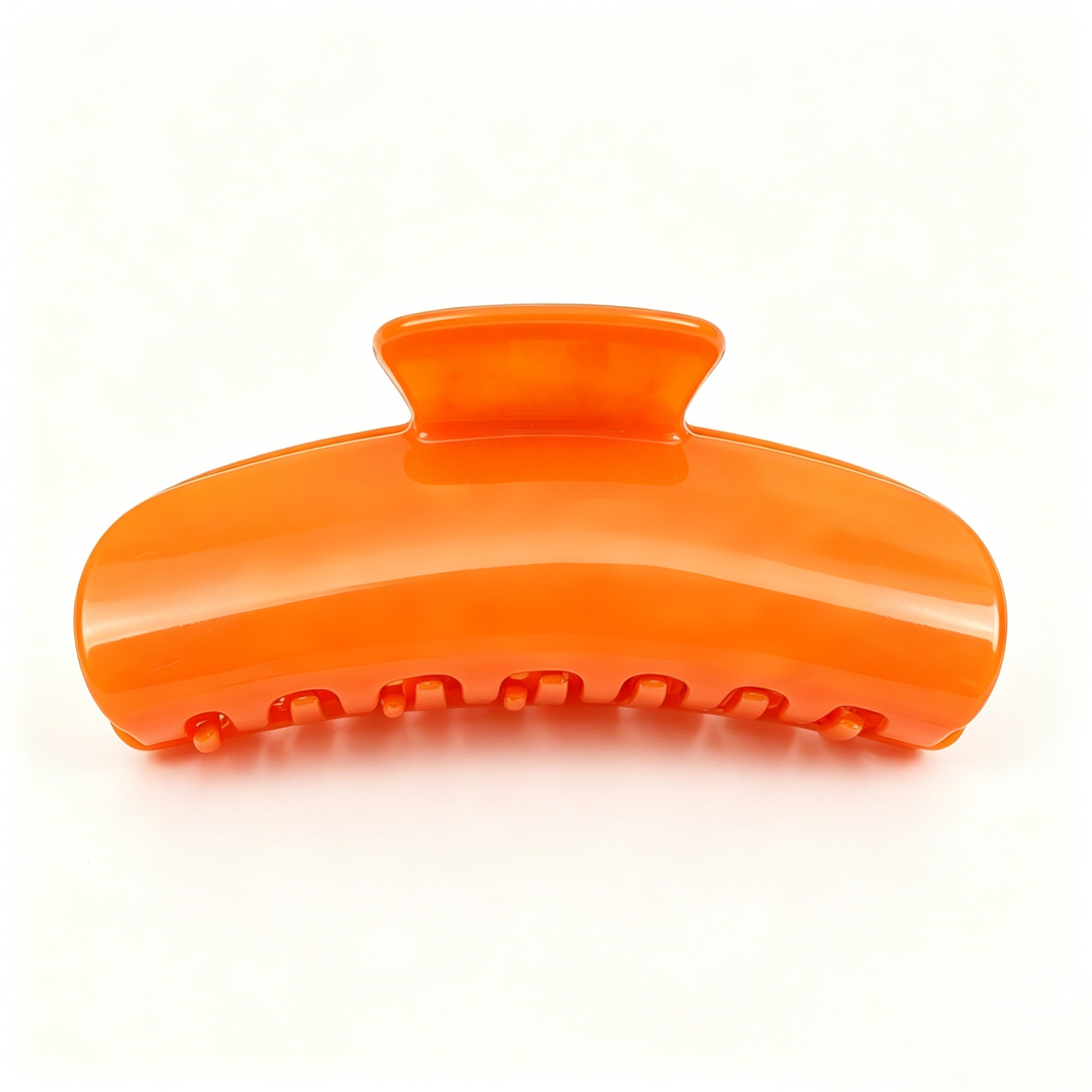 Faday Large Curved Hair Claw Clip, Glossy Bright Orange Acrylic Hair Barrettes, Strong Spring Jaw Hair Clips for Thick Long Hair Women Daily Styling