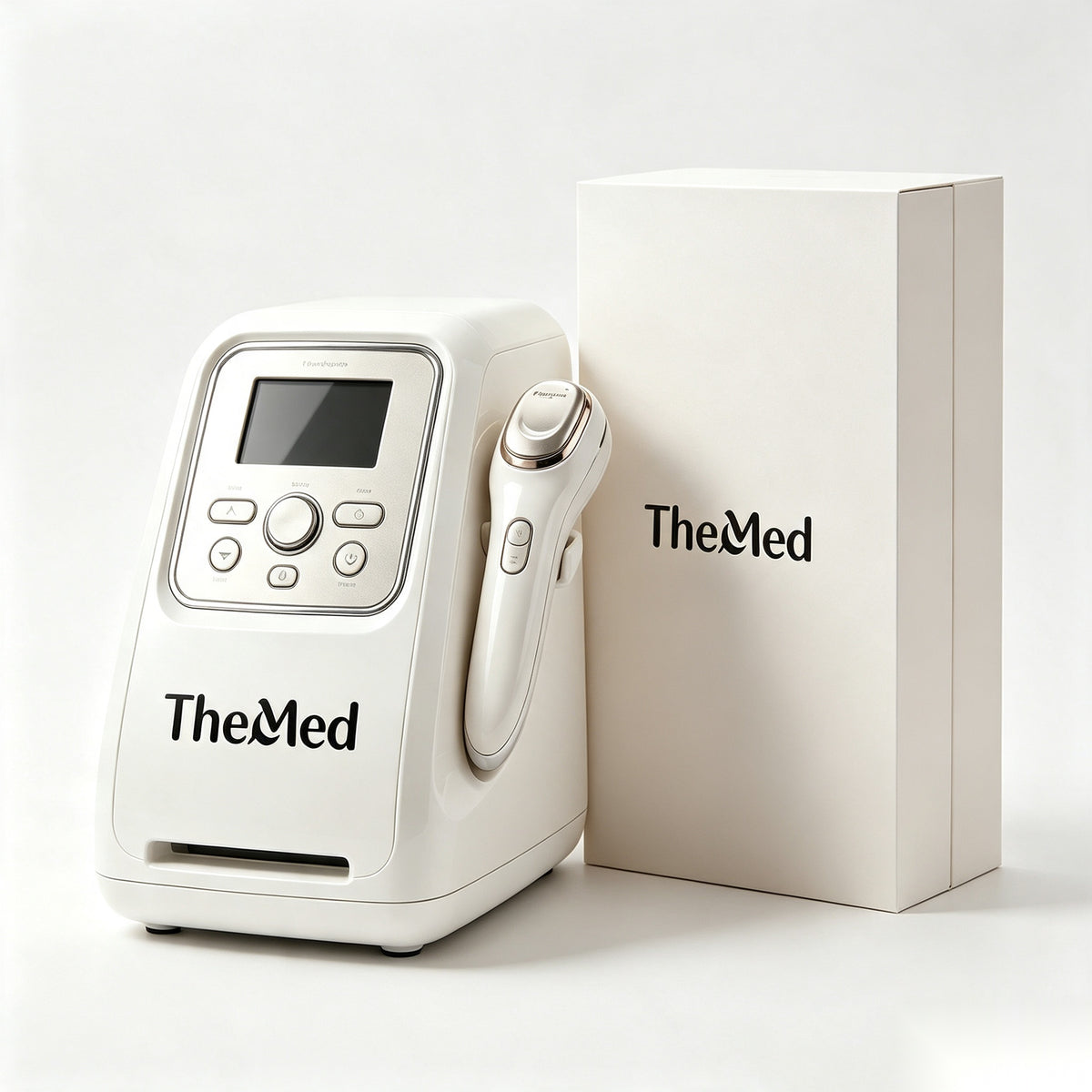 TheMed Multifunctional At-Home Facial Beauty Machine, Professional-Grade Skin Tightening Device with LCD Control Panel, Handheld Detachable Skincare Wand for Full-Customized Daily Home Facial Treatments