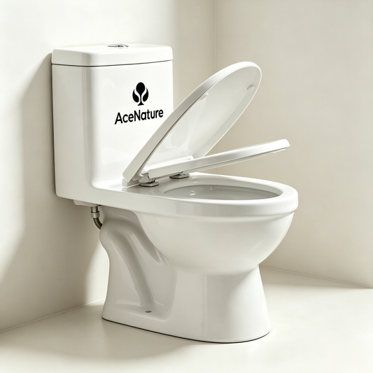 AceNature Comfort Height One Piece Toilet, Dual Flush Water Saving Ceramic Toilet with Soft Close Seat for Residential Bathroom
