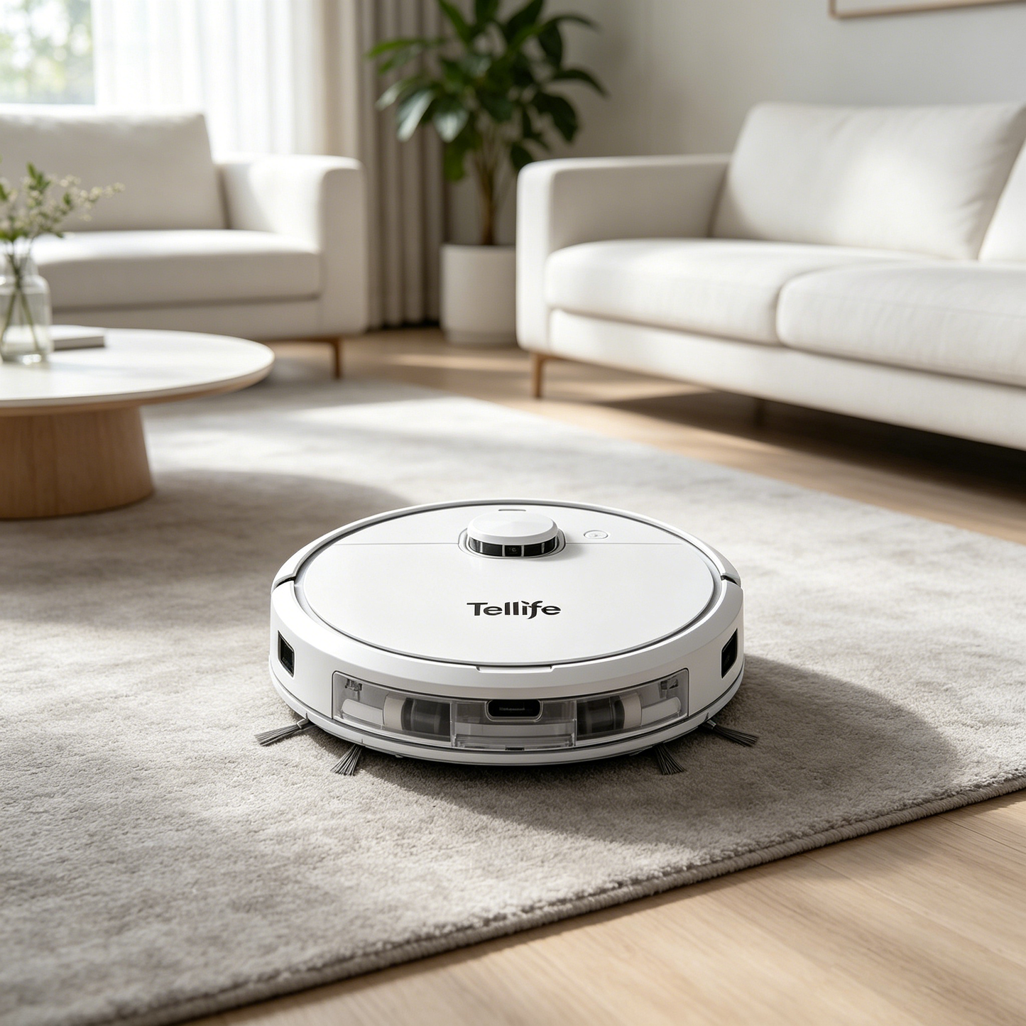 Tellife Robot Vacuum Cleaner, Smart Navigation Automatic Robotic Sweeper, Powerful Suction Self-Charging Robot Vacuum for Hardwood Floors Carpet Pet Hair
