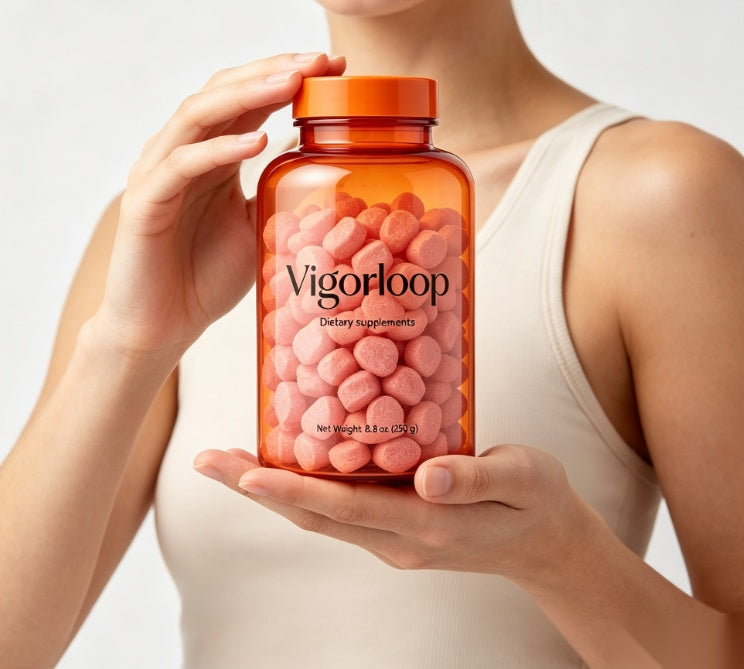 Vigorloop Daily Nutritional Chewable Dietary Supplement Tablets, Portable Split Design for Travel & Daily Wellness Support
