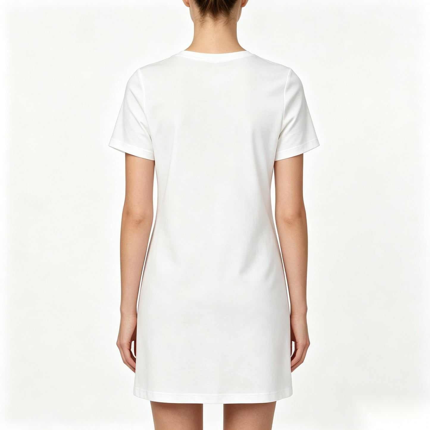 Pearflow Women's Short Sleeve Dress, Crew Neck Soft Stretchy Casual Tee Dress, Loose Fit Basic Short Dress for Daily Lounge Summer Wear