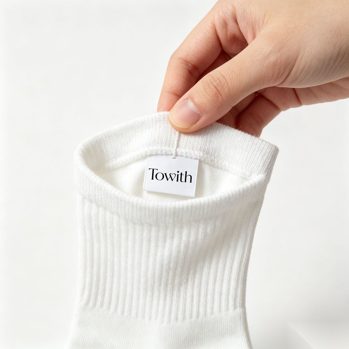 Towith Cotton Crew Socks 6 Pairs, Vertical Rib Mid-Calf Casual Socks, Breathable Non-Sagging Comfort Cotton Socks, Daily Fashion Mid Socks