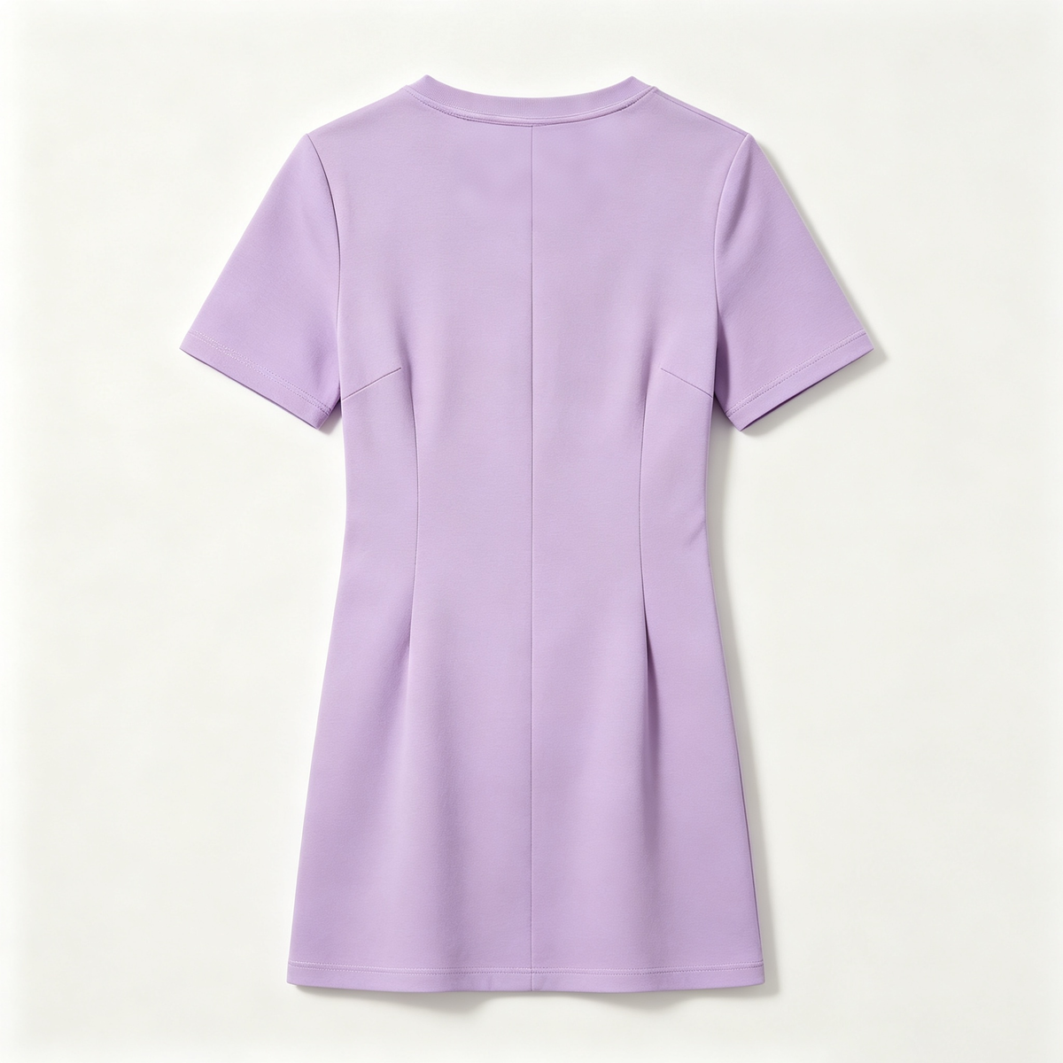 Beaumiss Crew Neck Short-Sleeve Bodycon Mini Dress, Solid Color Casual Slim Fit Dress for Women Daily Wear