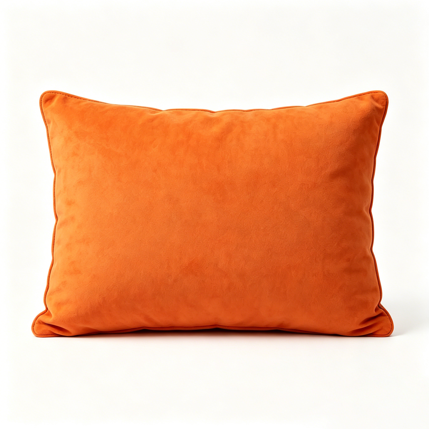UpBliss Orange Velvet Throw Pillow with Black Embroidered Logo - Soft Decorative Cushion for Couch, Bed, Living Room & Bedroom