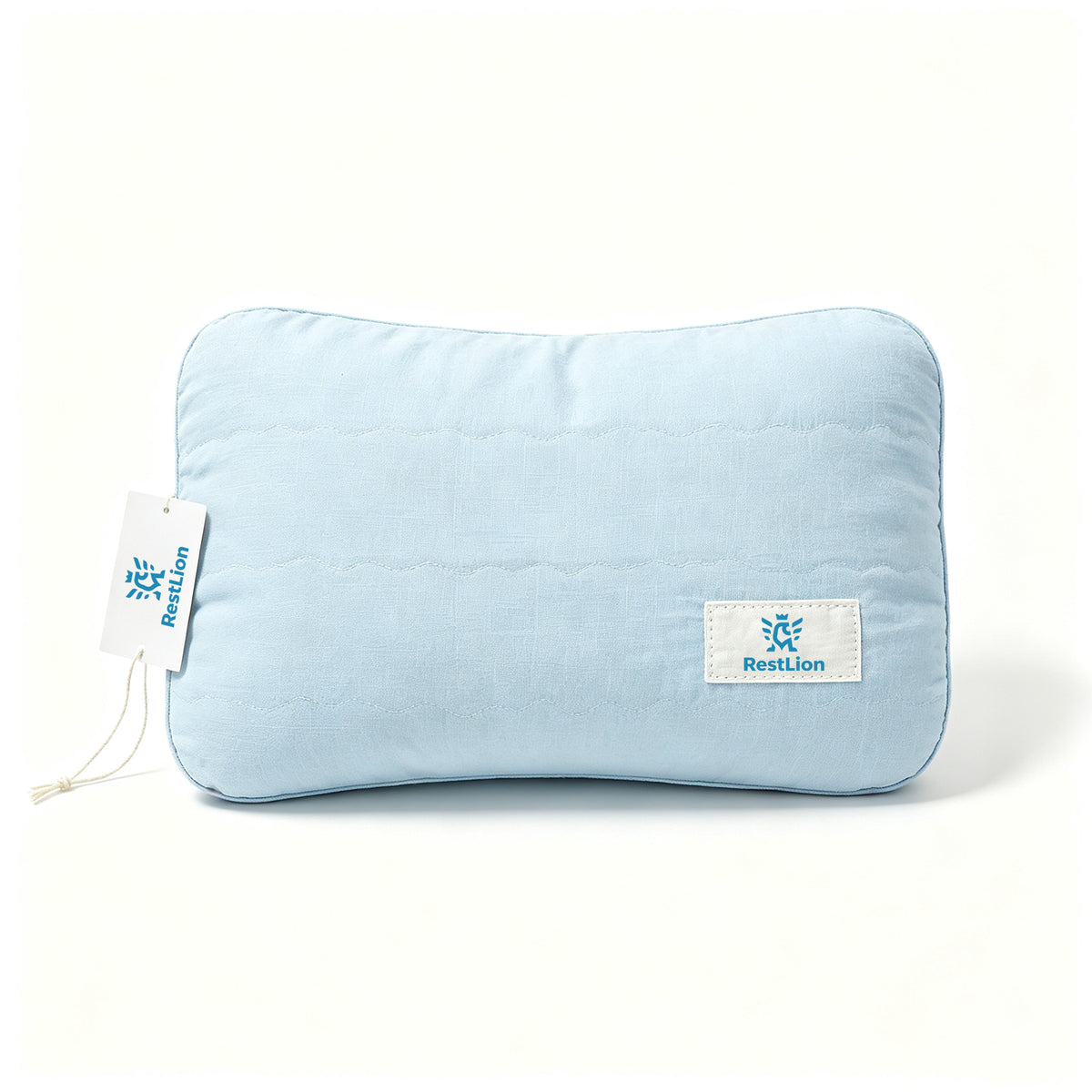 RestLion Travel Small Pillow, Portable Curved Neck Support Pillow, Compressible Packable Mini Pillow for Airplane Car Camping Office Napping