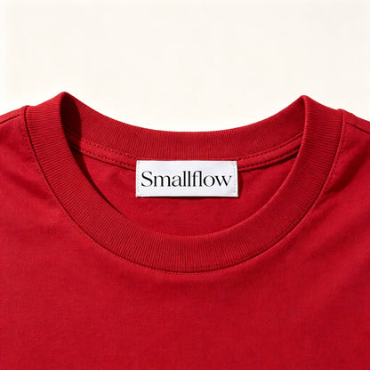Smallflow Men's Short Sleeve Crew Neck T-Shirt, Solid Red Basic Casual Tee, Soft Breathable Cotton T Shirt for Daily Wear Outdoor Activities