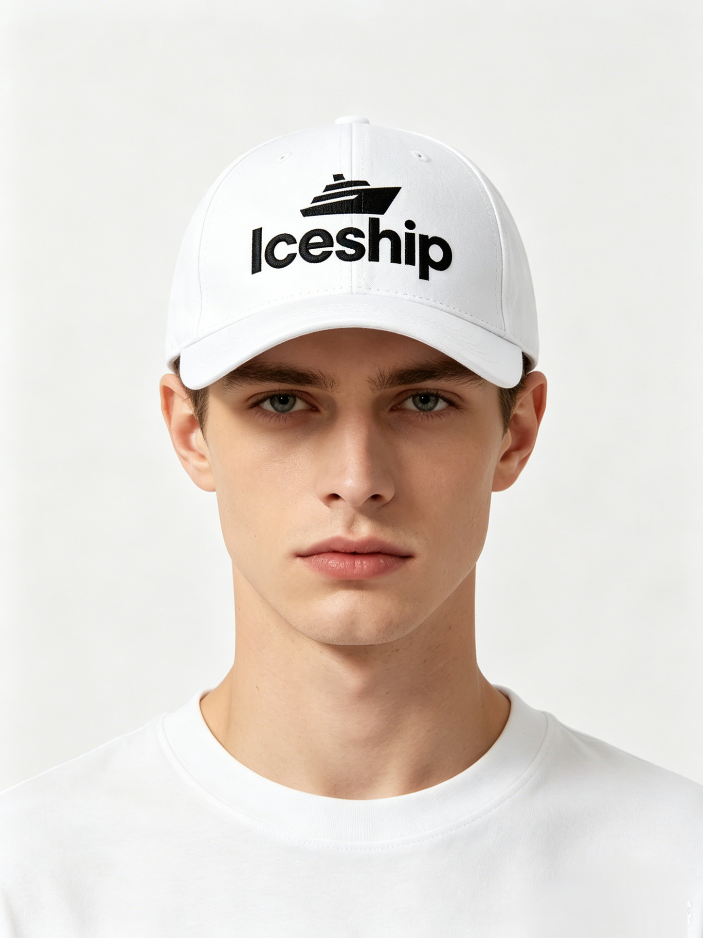 Iceship Classic Cotton Baseball Cap, Adjustable Curved Brim Dad Hat, Breathable Outdoor Sun Hat for Men Women, White