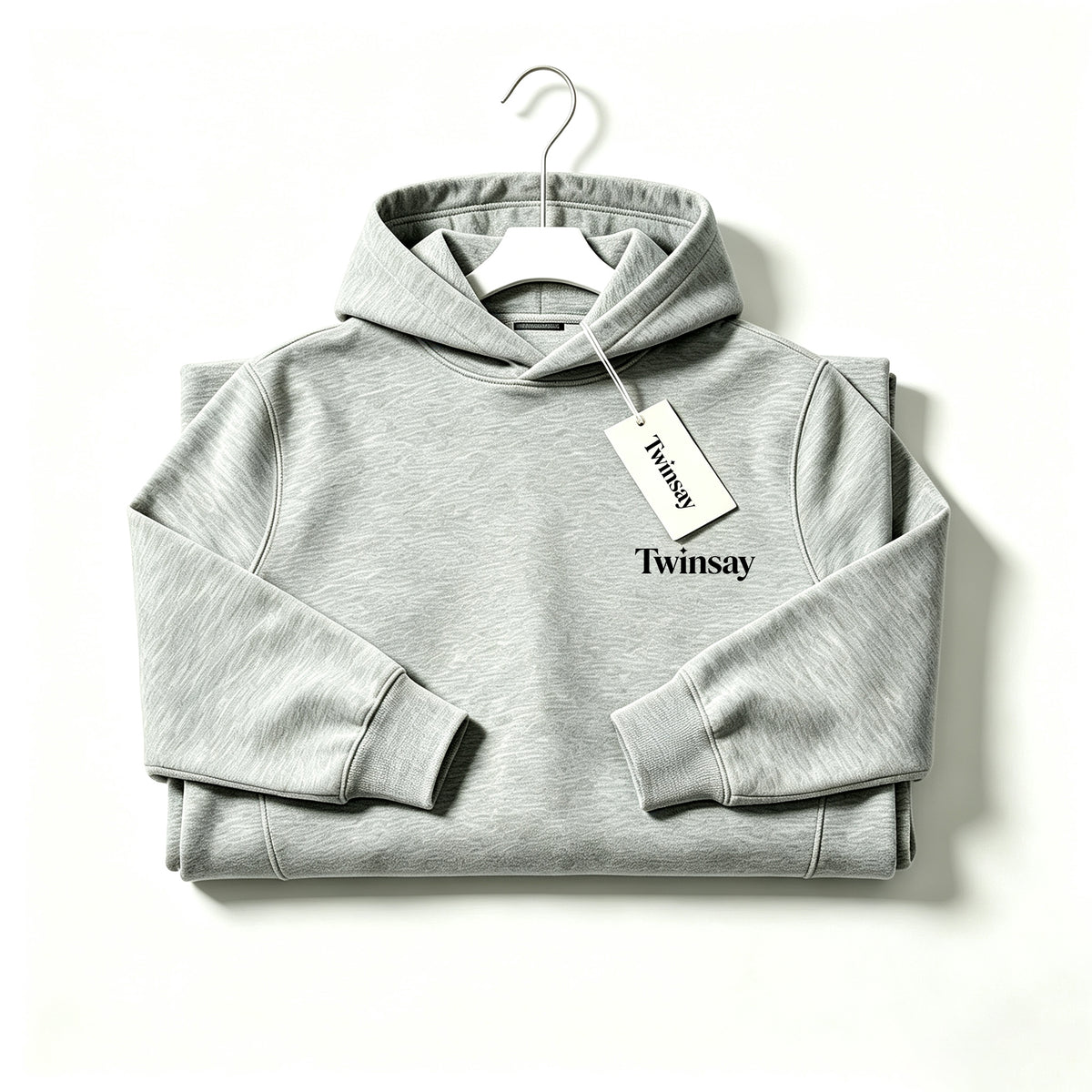 Twinsay Kids Hoodie, Classic Grey Pullover Hooded Sweatshirt, Soft Comfortable Long Sleeve Top with Simple Letter Print, Gift Box Pack for Boys Girls