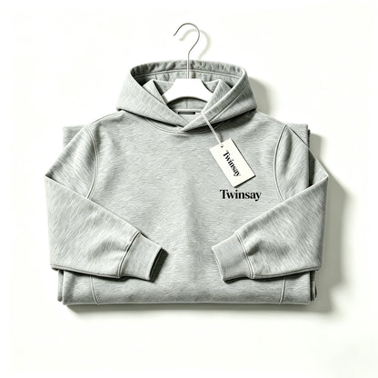 Twinsay Kids Hoodie, Classic Grey Pullover Hooded Sweatshirt, Soft Comfortable Long Sleeve Top with Simple Letter Print, Gift Box Pack for Boys Girls