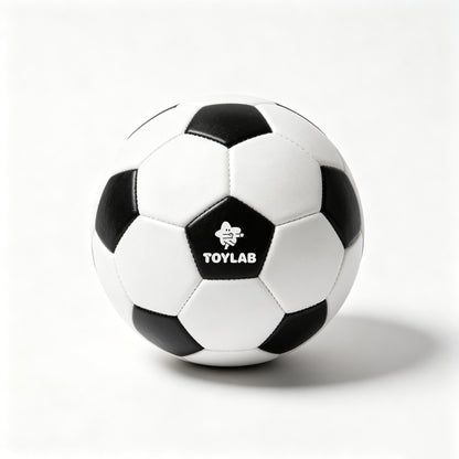 TOYLAB Kids Football, Classic Black White Panel Machine Stitched Football, Durable PVC Toddler Toy Football with Gift Box for Indoor & Outdoor Play