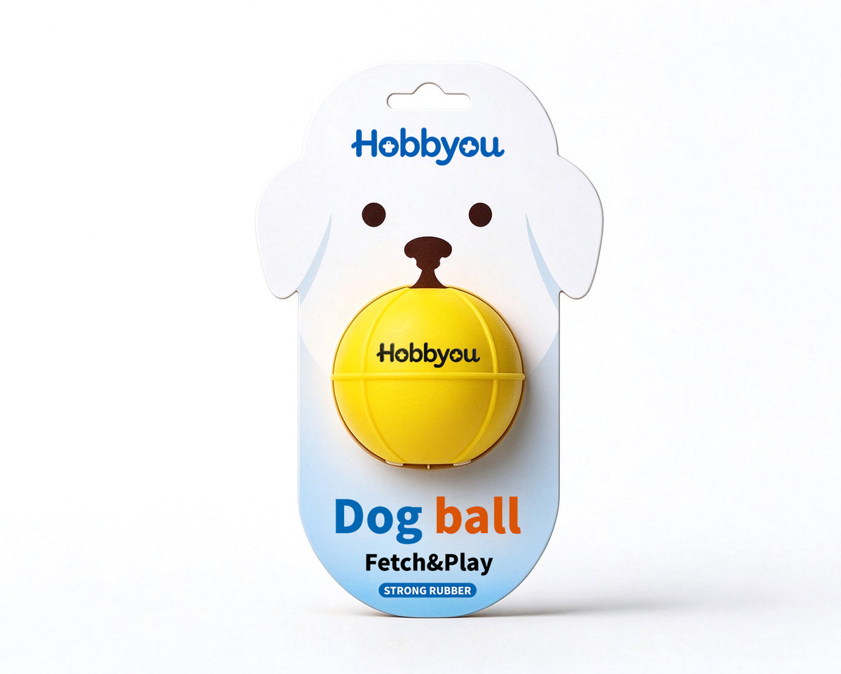 Hobbyou Dog Rubber Ball Toy, Durable Strong Rubber Fetch Play Ball for Medium Large Dogs, Interactive Chew Toy for Outdoor Training
