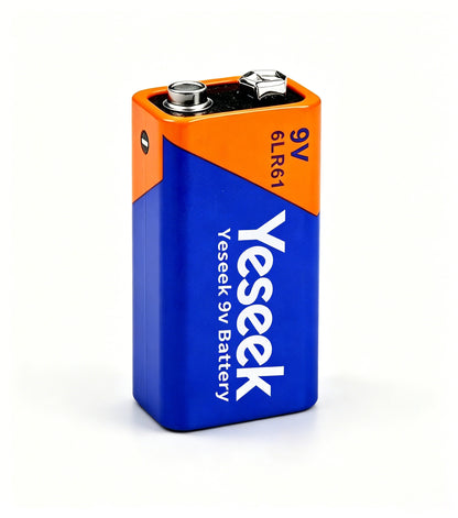 Yeseek 9V Alkaline Battery 6LR61 Square Battery, Long Lasting High Performance 9 Volt Battery for Smoke Detector, Multimeter, Microphone, Remote Control