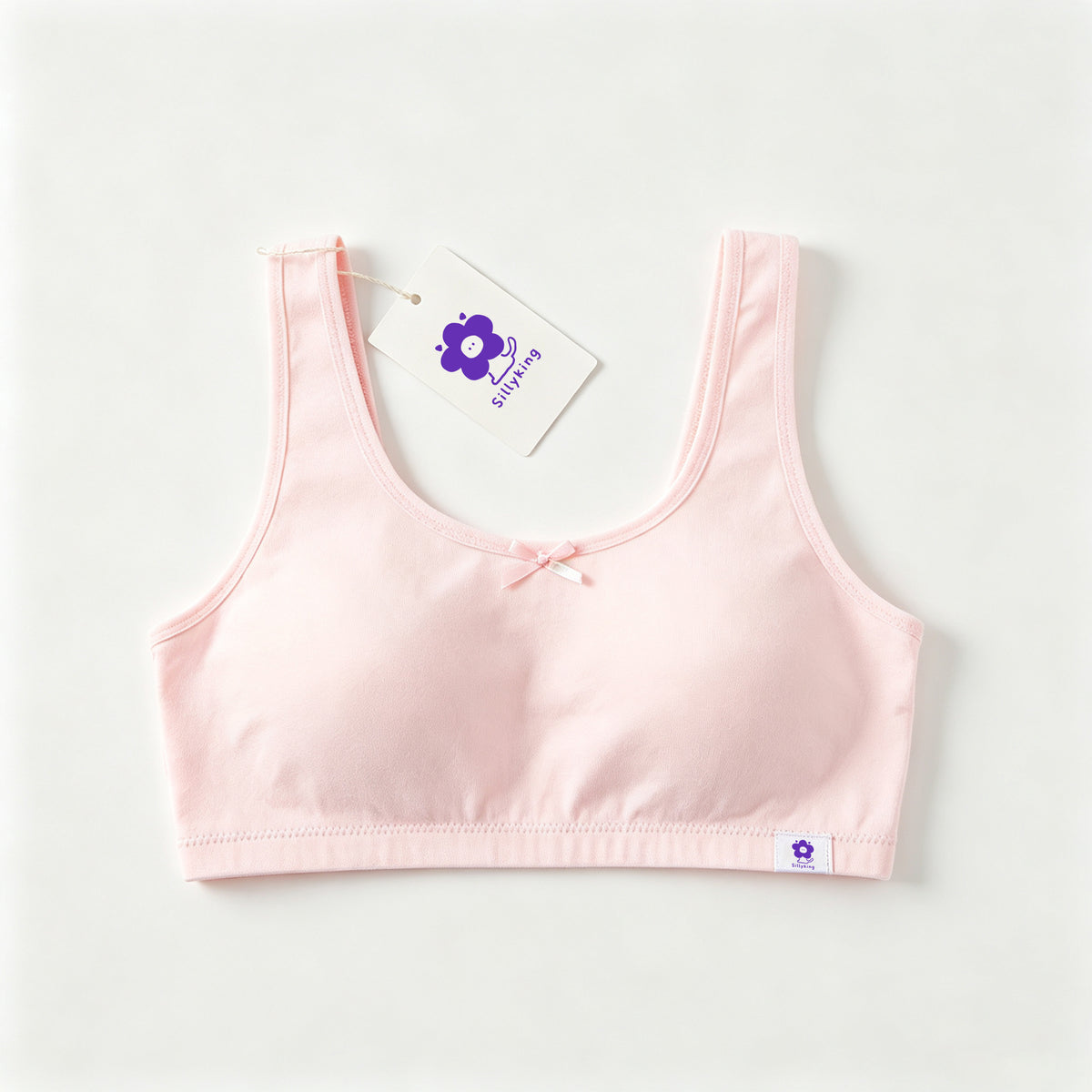 Sillyking Girls Training Bra, Soft Cotton Wireless Cami Underwear for Teens, Breathable Seamless Puberty First Training Underwear for Girls Aged 814