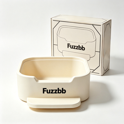 Fuzzbb Cat Litter Pan, Open Top Kitten Litter Box with Anti-Splash Design, Durable Smooth Cat Litter Container for Indoor Cats