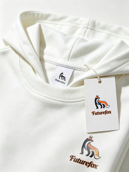 Futurefox Men's Pullover Hoodie, Small Fox Embroidered Logo Casual Long Sleeve Soft Fleece Sweatshirt