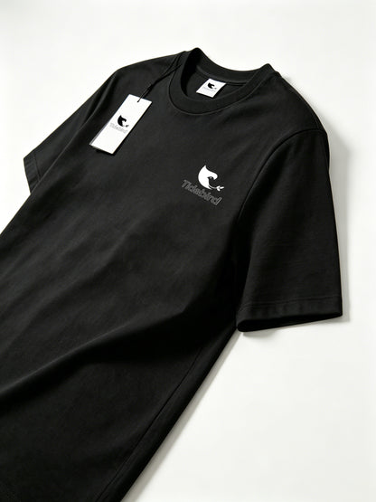 Tidebird Men's Short Sleeve T-Shirt, Classic Crew Neck Cotton Tee, Minimalist Bird Logo Print Casual Basic Tops for Daily Wear