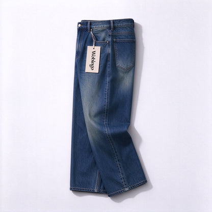 Wobingo Women Wide Leg Jeans, High Waist Loose Denim Pants, Vintage Washed Casual Baggy Denim Trousers with Pockets
