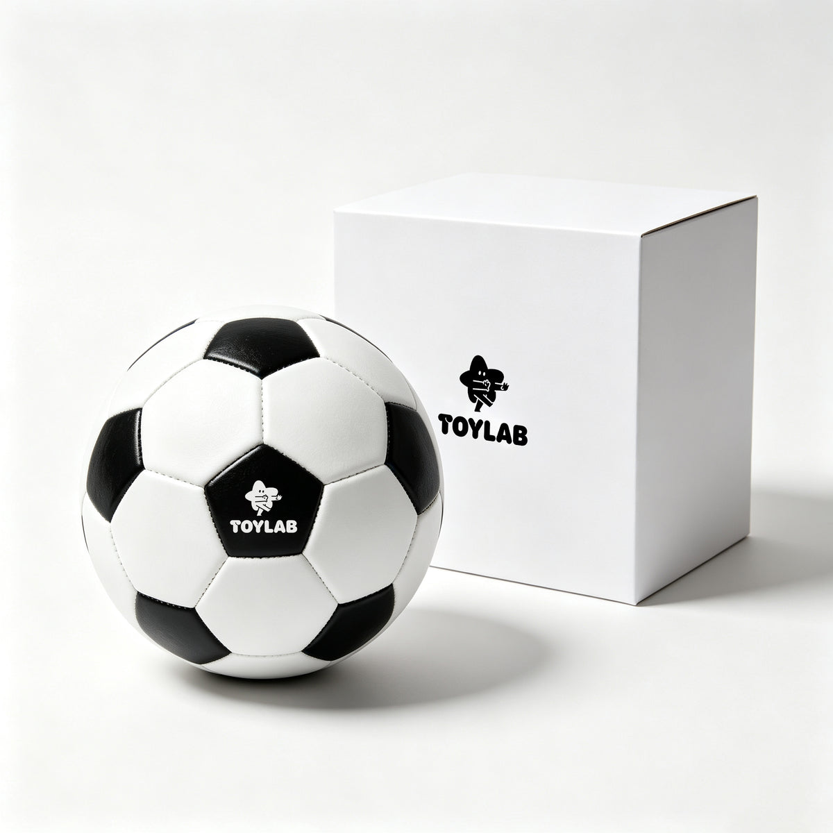 TOYLAB Kids Football, Classic Black White Panel Machine Stitched Football, Durable PVC Toddler Toy Football with Gift Box for Indoor & Outdoor Play