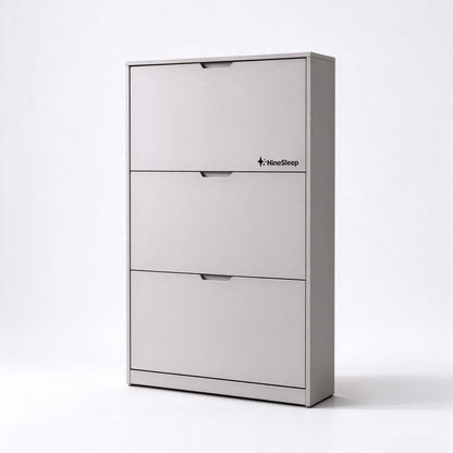 NineSleep Shoe cabinets, 3 Flip Drawers Detachable Assemble Yourself Slim Shoe Storage Cabinet, Freestanding Narrow Shoe Organizer for Entryway Hallway