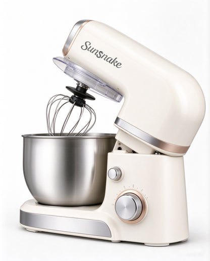 Sunsnake Stand Mixer, Electric Mixing Machines with Stainless Steel Bowl, Multi Speed Tilt-Head Food Mixer with Whisk for Baking Cake Dough