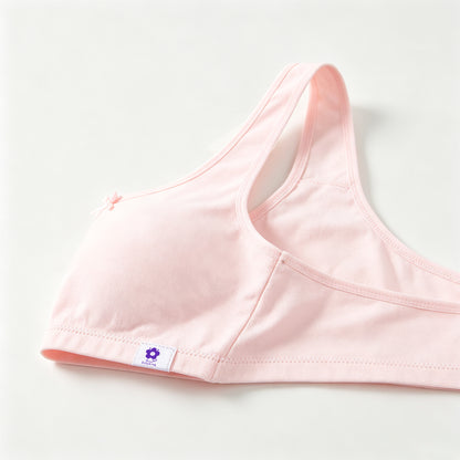 Sillyking Girls Training Bra, Soft Cotton Wireless Cami Underwear for Teens, Breathable Seamless Puberty First Training Underwear for Girls Aged 814