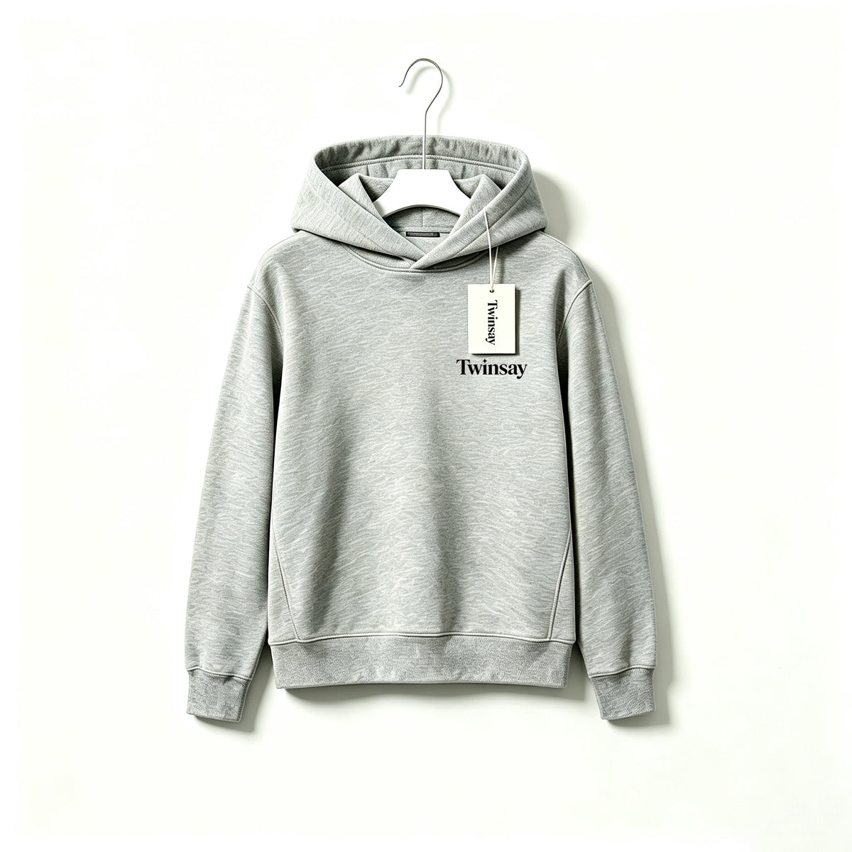 Twinsay Kids Hoodie, Classic Grey Pullover Hooded Sweatshirt, Soft Comfortable Long Sleeve Top with Simple Letter Print, Gift Box Pack for Boys Girls