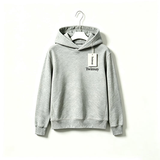 Twinsay Kids Hoodie, Classic Grey Pullover Hooded Sweatshirt, Soft Comfortable Long Sleeve Top with Simple Letter Print, Gift Box Pack for Boys Girls