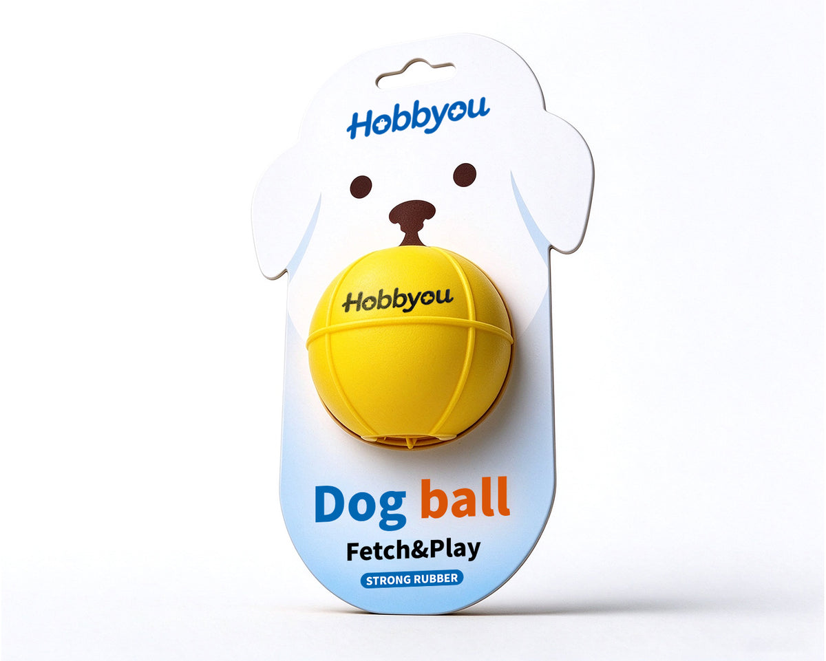 Hobbyou Dog Rubber Ball Toy, Durable Strong Rubber Fetch Play Ball for Medium Large Dogs, Interactive Chew Toy for Outdoor Training
