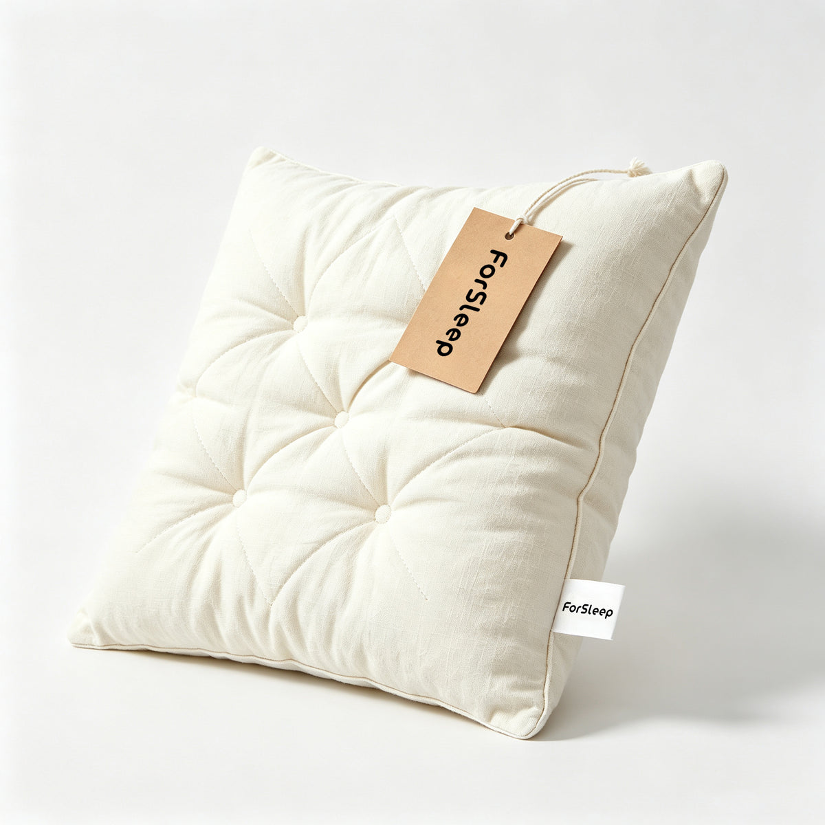 ForSleep Square Quilted Floor Cushion, Linen Texture Thick Seat Pillow, Decorative Throw Pillow for Sofa & Floor