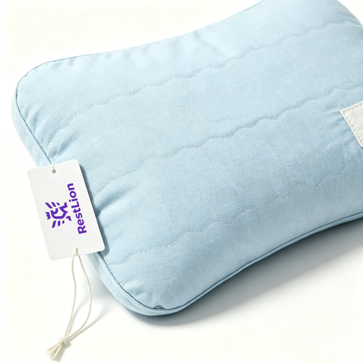 RestLion Travel Small Pillow, Portable Curved Neck Support Pillow, Compressible Packable Mini Pillow for Airplane Car Camping Office Napping