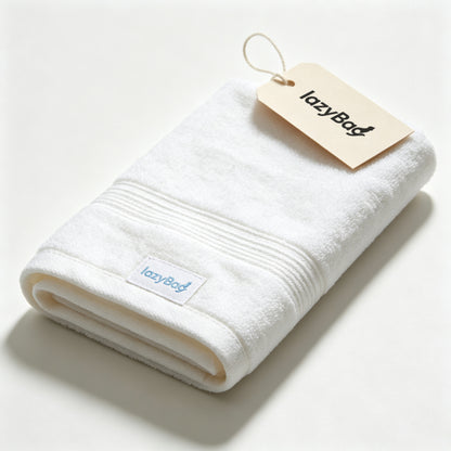 lazyBag 100% Cotton Hand Towel, Soft Absorbent Quick Dry Face Towel, White Bathroom Towel for Home Use