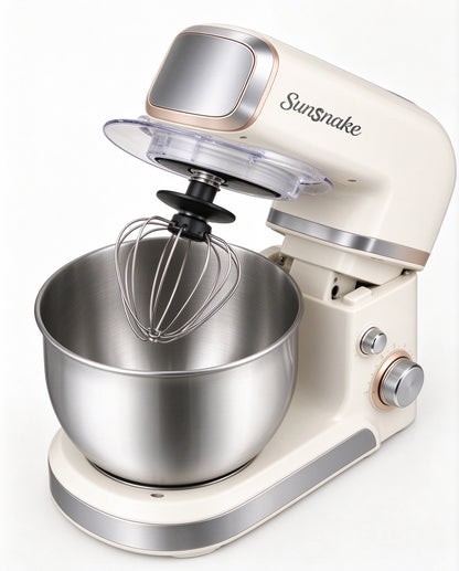 Sunsnake Stand Mixer, Electric Mixing Machines with Stainless Steel Bowl, Multi Speed Tilt-Head Food Mixer with Whisk for Baking Cake Dough