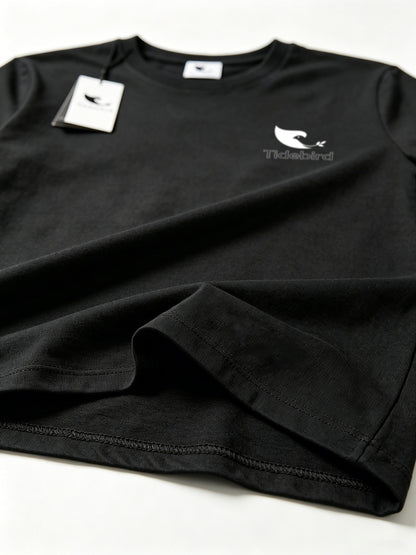 Tidebird Men's Short Sleeve T-Shirt, Classic Crew Neck Cotton Tee, Minimalist Bird Logo Print Casual Basic Tops for Daily Wear