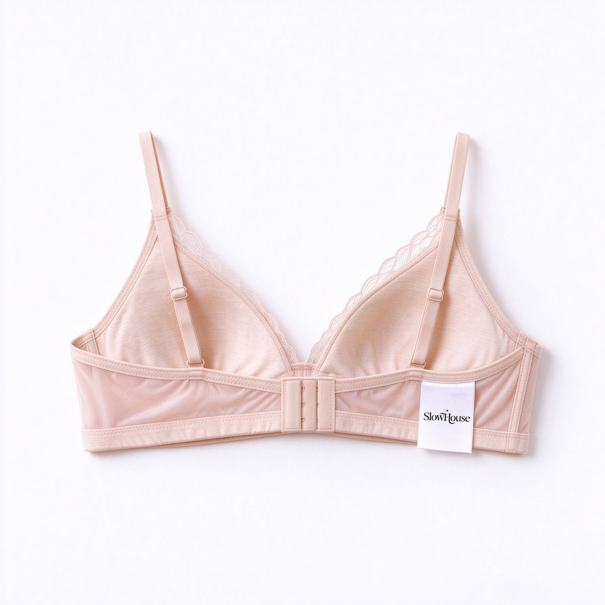 SlowHouse Women Lace Wireless Underwear Bra, Soft Lightly Lined V Neck Bralette, Adjustable Straps Back Hook Comfy Everyday Underwear
