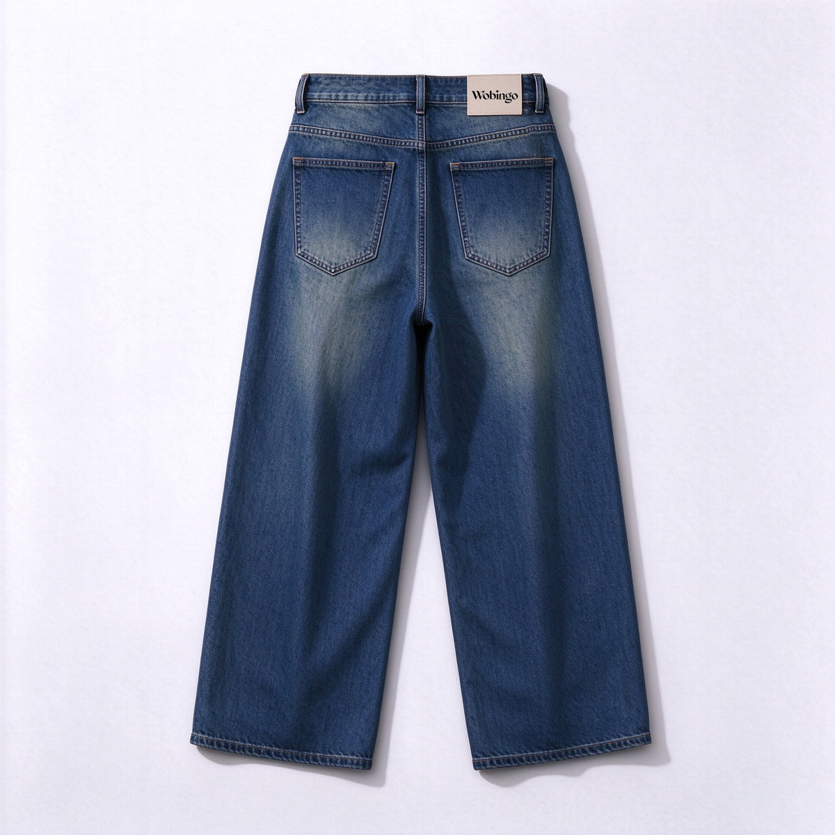 Wobingo Women Wide Leg Jeans, High Waist Loose Denim Pants, Vintage Washed Casual Baggy Denim Trousers with Pockets