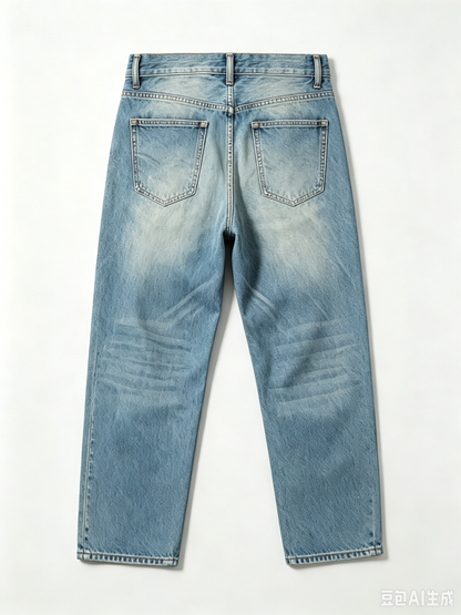 ArkCozy Straight Leg Jeans, Classic Washed Denim Pants, Relaxed Fit Casual Denim Trousers for Men Daily Wear