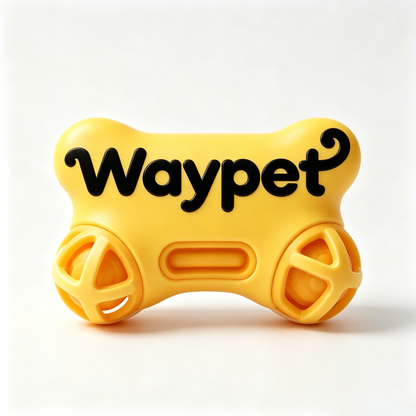 Waypet Rolling Ball Bone Dog Chew Toy, Non-Toxic Tough Rubber Teething Toy for Puppies & Adult Dogs, Interactive Enrichment Toy to Reduce Boredom & Destructive Chewing