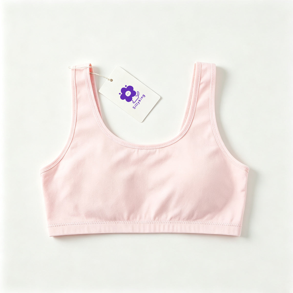 Sillyking Girls Training Bra, Soft Cotton Wireless Cami Underwear for Teens, Breathable Seamless Puberty First Training Underwear for Girls Aged 814