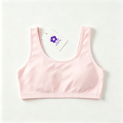 Sillyking Girls Training Bra, Soft Cotton Wireless Cami Underwear for Teens, Breathable Seamless Puberty First Training Underwear for Girls Aged 814