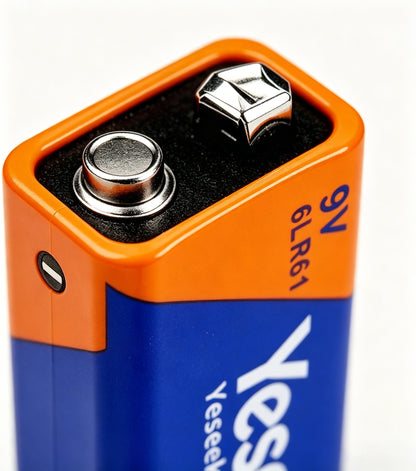 Yeseek 9V Alkaline Battery 6LR61 Square Battery, Long Lasting High Performance 9 Volt Battery for Smoke Detector, Multimeter, Microphone, Remote Control