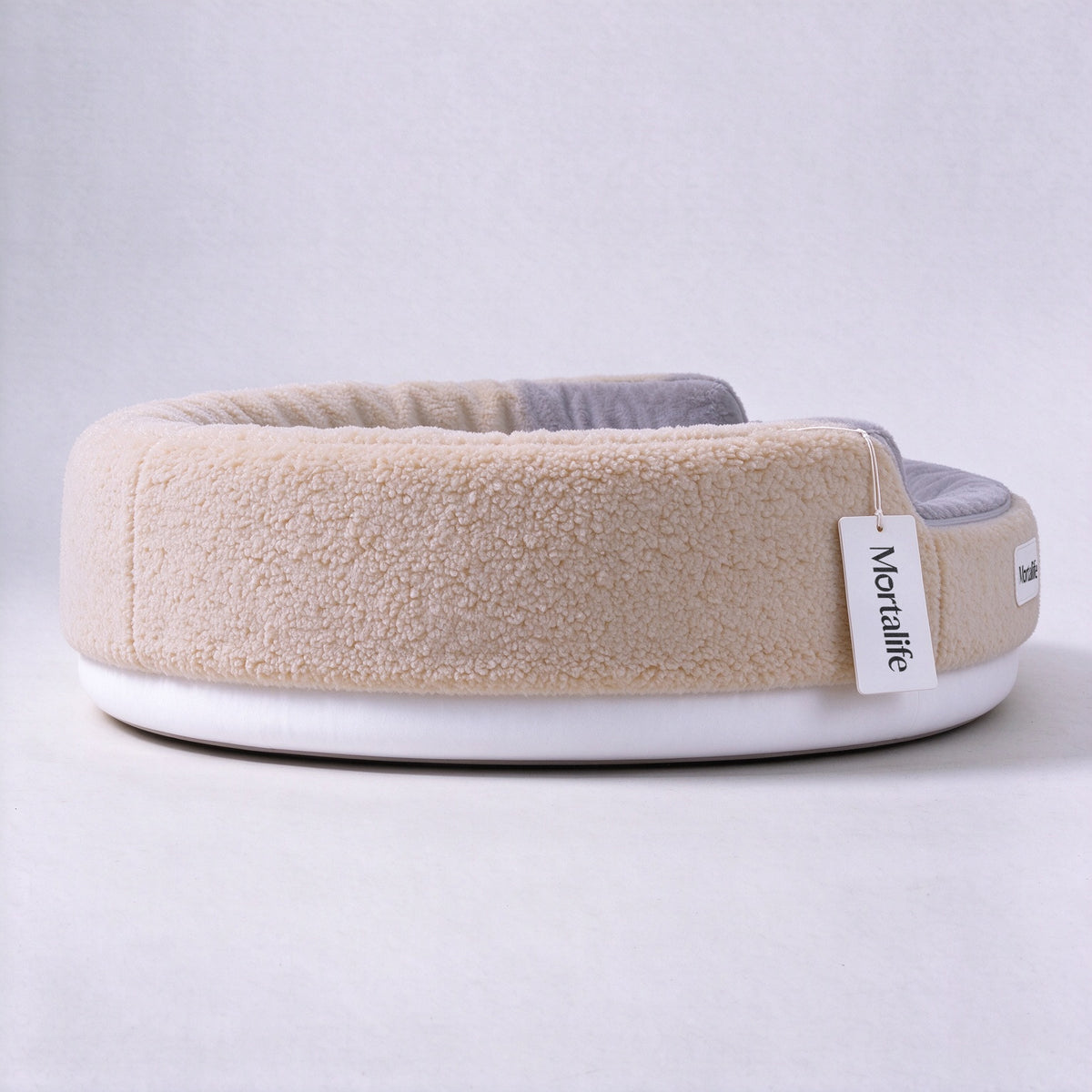 Mortalife Round Donut Pet Cushions for Dogs Cats, Soft Plush Pet Cushions with Removable Washable Insert, Non-Slip Bottom Calming Pet Cushions for Small Medium Pets