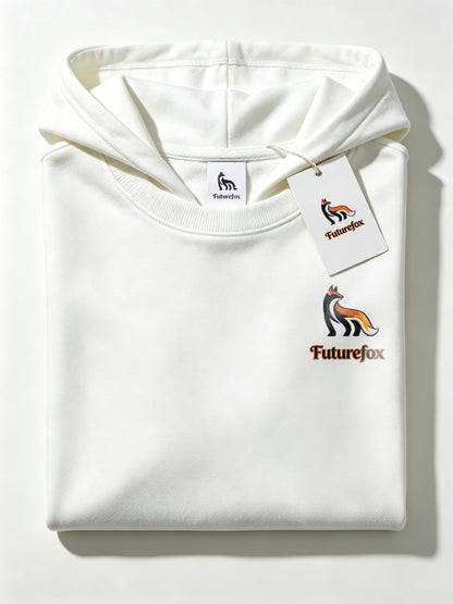 Futurefox Men's Pullover Hoodie, Small Fox Embroidered Logo Casual Long Sleeve Soft Fleece Sweatshirt